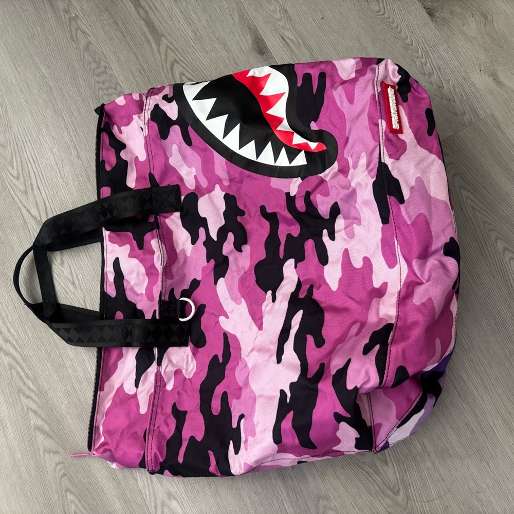 Sprayground Pink and Purple Camouflage Beach Tote - Picture 5 of 11